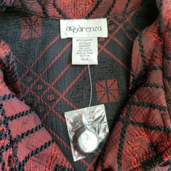 APPARENZA Black & Red Button Front Jacket Size XL - Picture 4 of 7